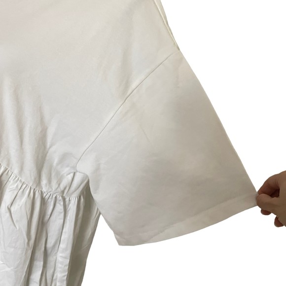 CYNTHIA ROWLEY WHITE BREE COMBO T SHIRT DRESS MEDIUM NEW NWT - Picture 10 of 11